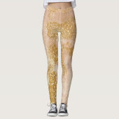 *~* Grunge Pink Gold Glitzer Bedrückt Golden Golde Leggings (Vorderseite)