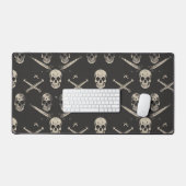 Grunge Pirate Skulls Pattern Schreibtischunterlage (Tastatur & Maus)