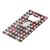 Grunge polka dots Black Red White Abstract. Geldbeutel Flaschenöffner (Vorderseite Schrägansicht)