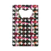 Grunge polka dots Black Red White Abstract. Geldbeutel Flaschenöffner (Rückseite)