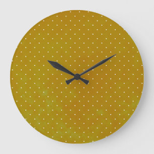 Grunge-Polka-Dots: Wasserfarben-Hintergrund Große Wanduhr