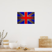 Grunge Pop Art United Kingdom Flaggenplakat Poster (Küche)