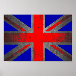 Grunge Pop Art United Kingdom Flaggenplakat Poster