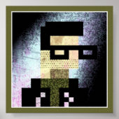 Grunge Print 8 Bit Poster (Vorne)