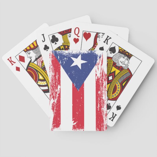 Grunge Puerto Rico Flag Spielkarten (Rückseite)