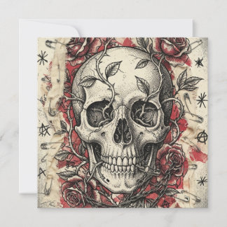 Grunge-Punk-Totenkopf-und-Rosen-Illustration