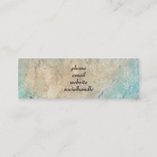 Grunge QR Code Mini Visitenkarte (Rückseite)