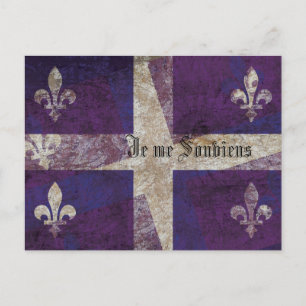 Grunge Quebec-Flagge und Motto-Postkarte Postkarte