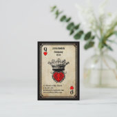 Grunge Queen of Hearts Visitenkarte (Stehend Vorderseite)