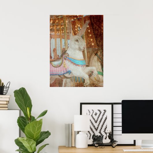 Grunge Rabbit Merry-Go-Round Poster (Heimbüro)