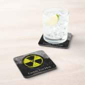 Grunge Radioactive Symbol Getränkeuntersetzer (Rechte Seite)