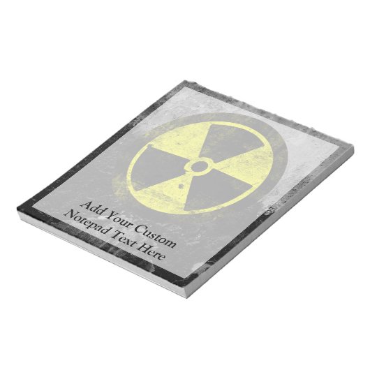 Grunge Radioactive Symbol Notizblock (Rotiert)