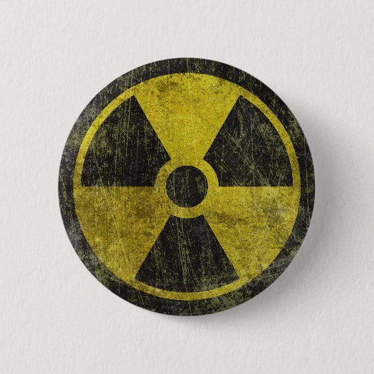 Grunge Radioaktives Symbol Button (Vorderseite)