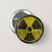 Grunge Radioaktives Symbol Button (Vorne & Hinten)