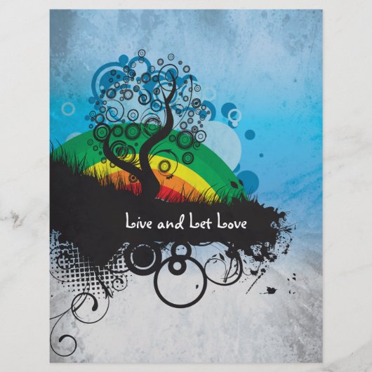 Grunge Rainbow Tree individuell anpassbar Flyer (Vorne)