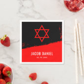 Grunge Red Black Bar Mitzvah Serviette (Beispiel)