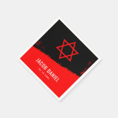 Grunge Red Black Bar Mitzvah Serviette (Ecke)