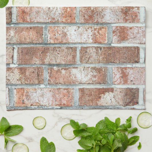 Grunge Red Brick Wall Braun Brick Backstein Tan Geschirrtuch (Gefaltet)
