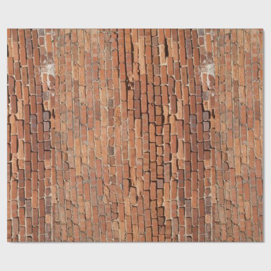 Grunge Red Brick Wall Wrapping Paper Geschenkpapier (Flach)