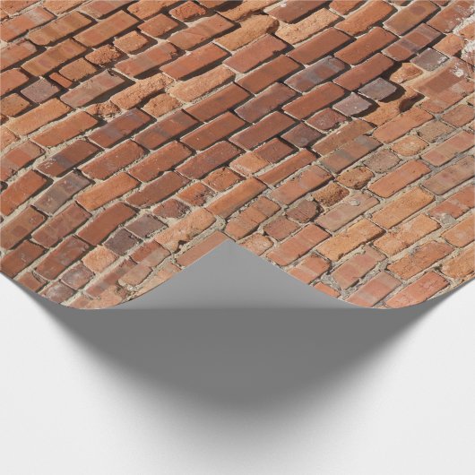 Grunge Red Brick Wall Wrapping Paper Geschenkpapier (Ecke)