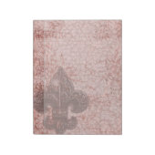 Grunge Red Fluer De Lis Goth Legal Notepad Notizblock (Rotiert)