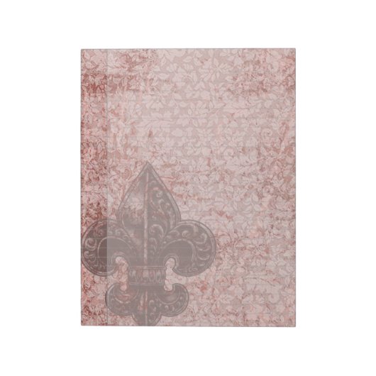 Grunge Red Fluer De Lis Goth Legal Notepad Notizblock (Rotiert)