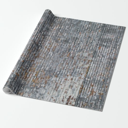 Grunge Red n Grau Brick Wall Wrapping Paper Geschenkpapier (Ungerollt)