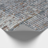 Grunge Red n Grau Brick Wall Wrapping Paper Geschenkpapier (Ecke)