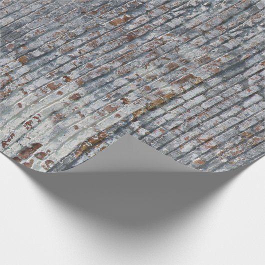 Grunge Red n Grau Brick Wall Wrapping Paper Geschenkpapier (Ecke)