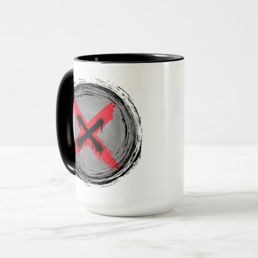 Grunge Red Xpression Tasse (Vorderseite Links)
