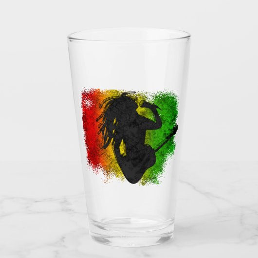 Grunge Reggae Music Rasta Rastaman Gitarre spielen Glas (Vorderseite)