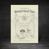 Grunge Retro Black Halloween-Party Einladung