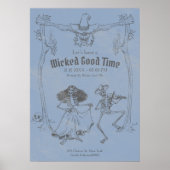 Grunge Retro Black Halloween-Party Poster (Vorne)