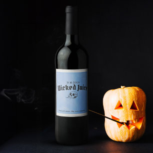 Grunge Retro Black Halloween-Party Weinetikett