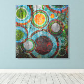 Grunge Retro Circles Leinwanddruck (Insitu (Holzboden))