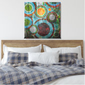 Grunge Retro Circles Leinwanddruck (Insitu (Schlafzimmer))