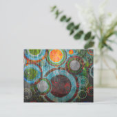 Grunge Retro Circles Postkarte (Stehend Vorderseite)
