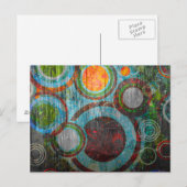 Grunge Retro Circles Postkarte (Vorne/Hinten)