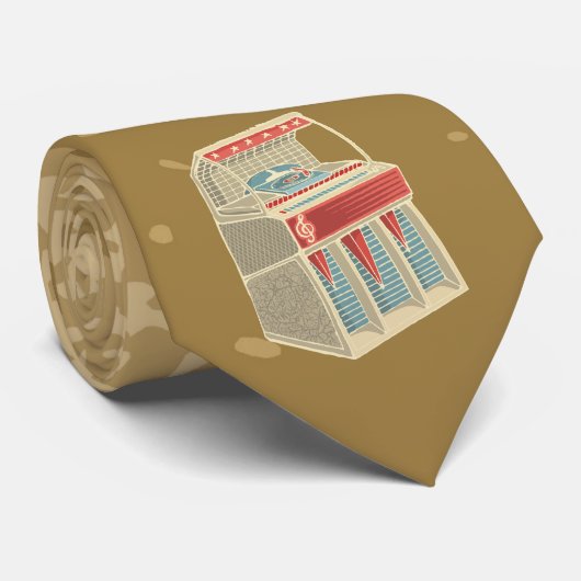 Grunge Retro Jukebox Krawatte (Gerollt)
