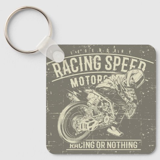 Grunge Retro Motorrad Design Schlüsselanhänger (Vorderseite)