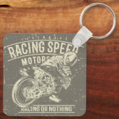 Grunge Retro Motorrad Design Schlüsselanhänger (Rückseite)