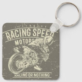 Grunge Retro Motorrad Design Schlüsselanhänger (Rückseite)