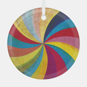 Grunge-Retro-Papier, farbenfroher Wirbelhintergrun Ornament Aus Glas