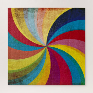Grunge-Retro-Papier, farbenfroher Wirbelhintergrun Puzzle