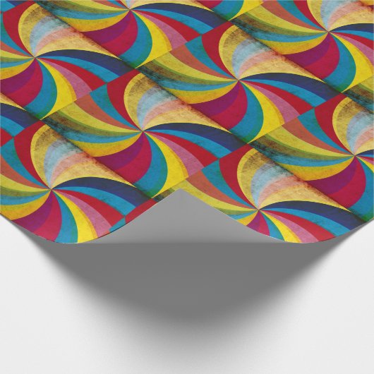 Grunge Retropapier, farbenfroher, wirbeliger Hinte Geschenkpapier (Ecke)