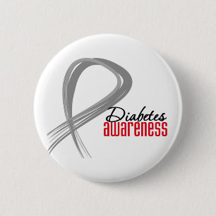 Grunge Ribbon Diabetes Bewusstsein Button