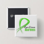 Grunge-Ribbon-Lyme-Krankheit Button (Vorne & Hinten)