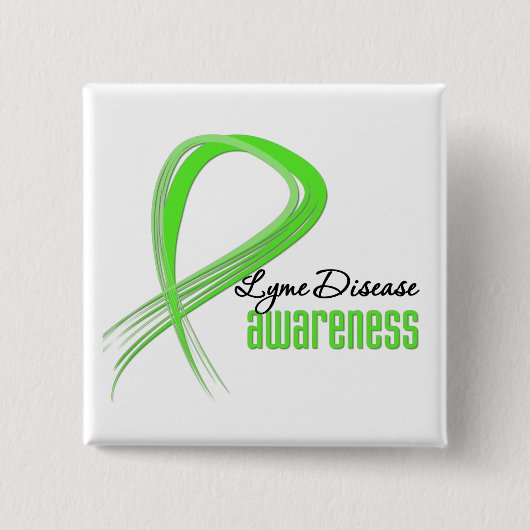 Grunge-Ribbon-Lyme-Krankheit Button (Vorderseite)