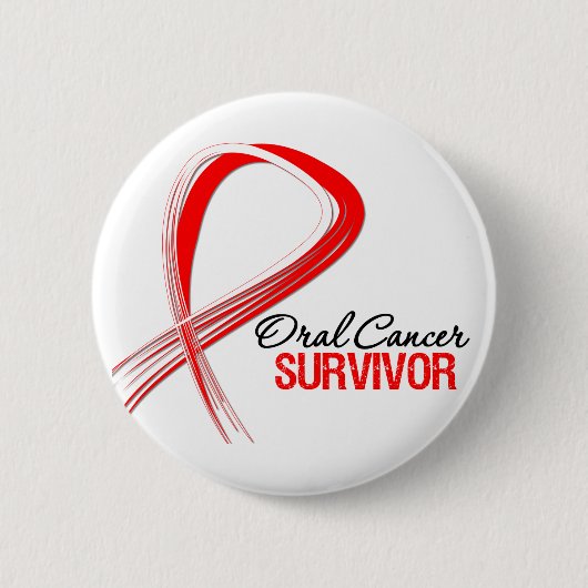 Grunge Ribbon Oral Cancer Survivor Button (Vorderseite)