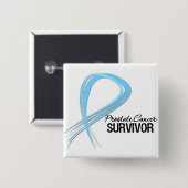 Grunge Ribbon Prostatakrebsüberlebung Button (Vorne & Hinten)